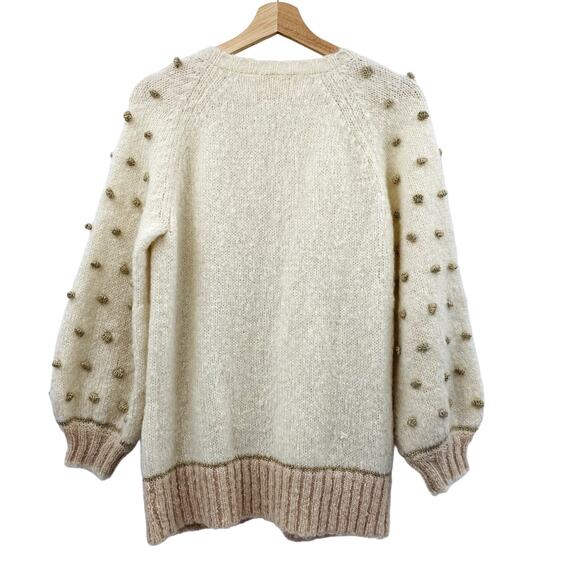 LoveShackFancy Nuri white pink mohair Pom cardigan - Picture 11 of 12